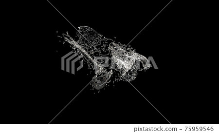 Water splash on black background Nature Fresh liquid drop 3d render 75959546