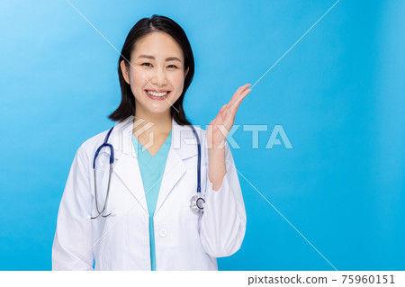 Young female doctor white coat Young female doctor white coat 75960151
