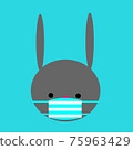 Black Rabbit with mask for covid-19 75963429