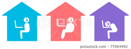 Various remote work styles WFH in different styles 75964992