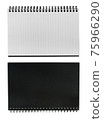 Blank notebooks are isolated on white background. 75966290
