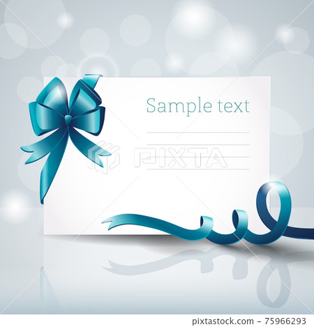 White Postcard With Ribbon - Stock Illustration [75966293] - PIXTA