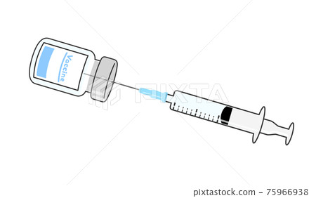 疫苗瓶和注射器插圖 75966938
