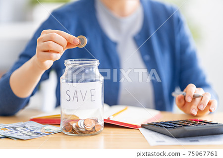 Woman managing the budget Woman managing the budget 75967761