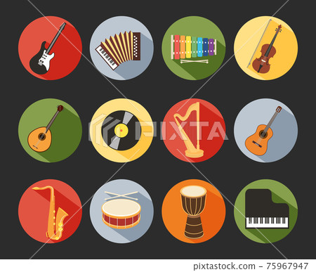 Flat Musical Icons - Stock Illustration [75967947] - PIXTA