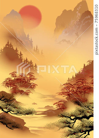 山水畫黃昏 75968310