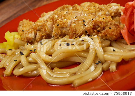 pork and soba with vegetable. pork and soba with vegetable. 75968917