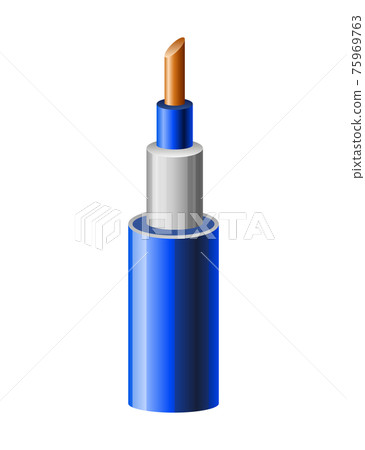 Electrical copper cable. Electric wire. Connection power cable power in realistic colored for electricity. Head element of electrical installation works Electrical copper cable. Electric wire. Connection power cable power in realistic colored for electricity. Head element of electrical installation works 75969763