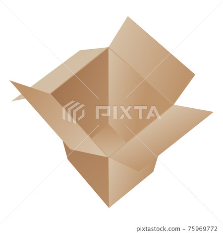 Box. Cardboard box mockup. Mail container. Brown recycling cardboard delivery box or postal parcel packaging, realistic vector illustration isolated on white background Box. Cardboard box mockup. Mail container. Brown recycling cardboard delivery box or postal parcel packaging, realistic vector illustration isolated on white background 75969772