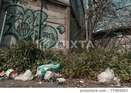Nankai Shiomibashi Line around Kizugawa Station Graffiti Garbage [Osaka City] 75969803