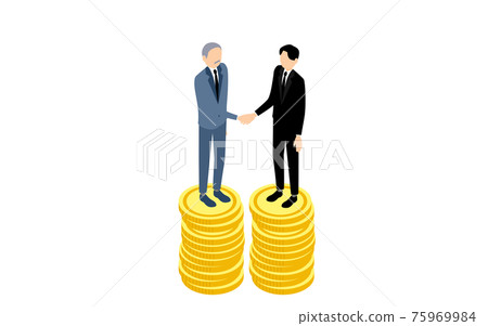 Businessmen shaking hands, images of business scenes, isometric Businessmen shaking hands, images of business scenes, isometric 75969984