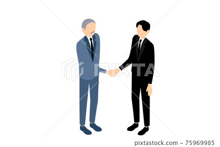Businessmen shaking hands, images of business scenes, isometric Businessmen shaking hands, images of business scenes, isometric 75969985