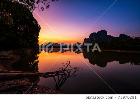 Nong Thale landscape at dawn in Krabi, Thailand Nong Thale landscape at dawn in Krabi, Thailand 75970281