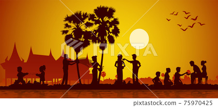 Activities of Song kran day famous festival of Thailand Loas Myanmar and Cambodia,new year Activities of Song kran day famous festival of Thailand Loas Myanmar and Cambodia,new year 75970425