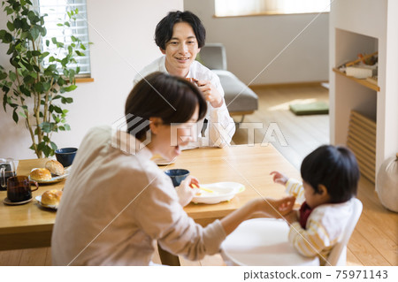 The dining table that surrounds the baby 75971143