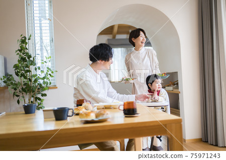 The dining table that surrounds the baby The dining table that surrounds the baby 75971243