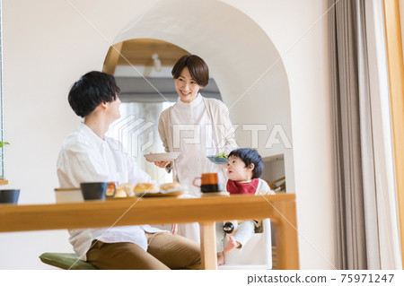 The dining table that surrounds the baby 75971247