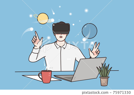 Virtual reality, science and technology concept 75971330