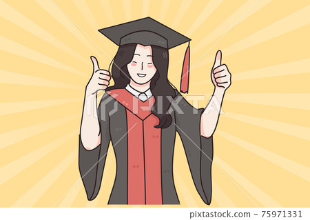 Successful education, graduation from university concept 75971331