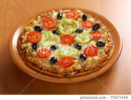 .home pizza with tomato and eggplant .home pizza with tomato and eggplant 75971440