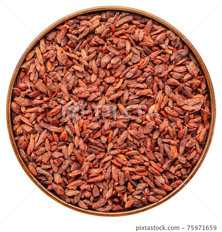 dried goji berries - isolated round tray 75971659