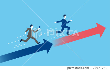 傳遞接力棒的經理的插圖圖像,業務繼承/業務繼承,矢量圖 傳遞接力棒的經理的插圖圖像,業務繼承/業務繼承,矢量圖 75971759