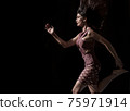 Conceptual photo of an elegant lady running in shade 75971914