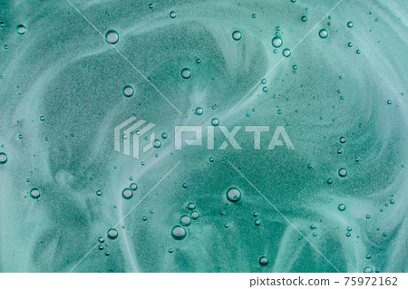 Liquid cream gel, green blue cosmetic texture with bubbles Liquid cream gel, green blue cosmetic texture with bubbles 75972162