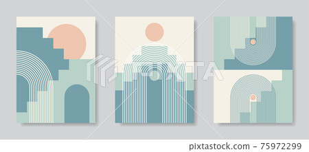 Modern Poster Art. Abstract Wall Art. Digital Interior Decoration Art. 75972299