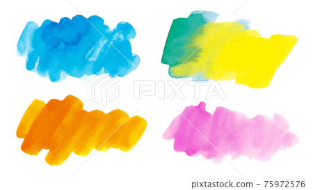 水彩素材題背套裝七彩亮藍橙粉色黃綠背透明 75972576