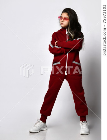 Trendy lovely preteen girl model in fashion Trendy lovely preteen girl model in fashion 75973103