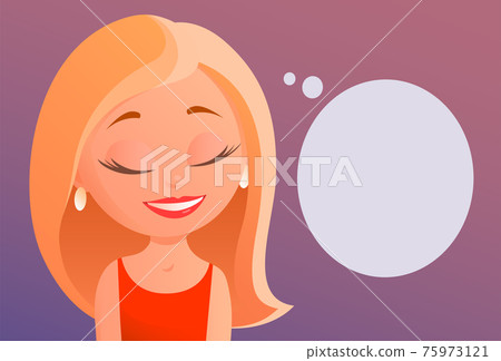 Young pretty girl with a happy smile on her face 75973121