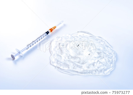 Syringe and liquid gel light blue natural color shadow enhancement Syringe and liquid gel light blue natural color shadow enhancement 75973277
