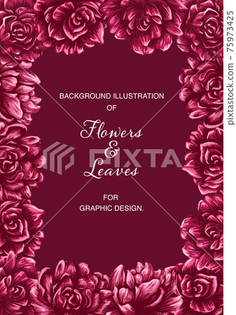 Red rose flower frame background 75973425