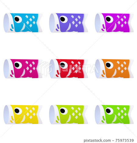 Illustration material for Children's Day Carp streamer (3) 9-color set (2_2) Illustration material for Children's Day Carp streamer (3) 9-color set (2_2) 75973539