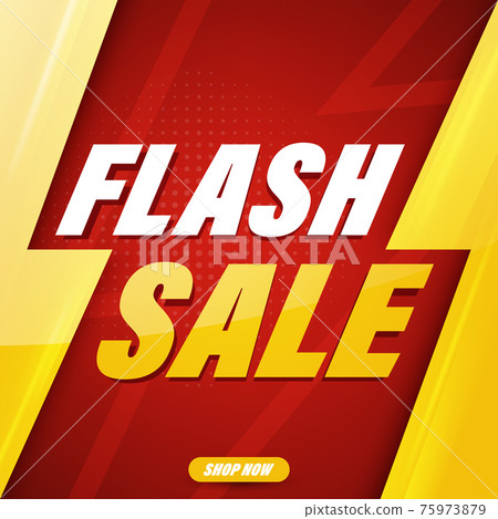 Flash sale banner template design for web or social media. 75973879