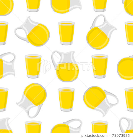 Illustration on theme colored lemonade in glass jug Illustration on theme colored lemonade in glass jug 75973925