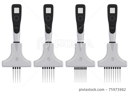 Illustration on theme big kit different medical pipette, dropper for laboratory Illustration on theme big kit different medical pipette, dropper for laboratory 75973982