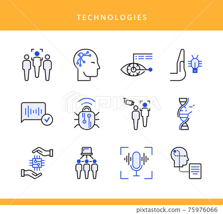 line icons set of future technology. line icons set of future technology. 75976066