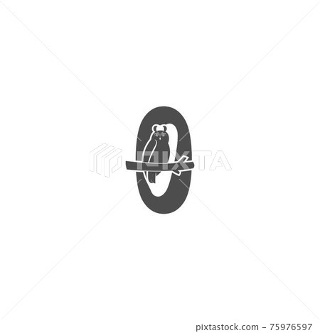 Number zero logo icon with owl icon design vector Number zero logo icon with owl icon design vector 75976597