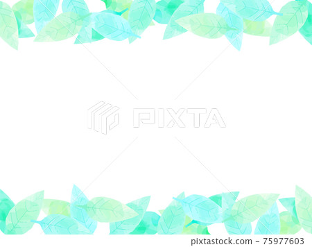 Watercolor leaf illustration frame 75977603
