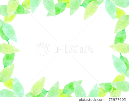 Watercolor leaf illustration frame 75977605
