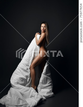 Pretty sexy smiling brunette woman in leopard 75977654