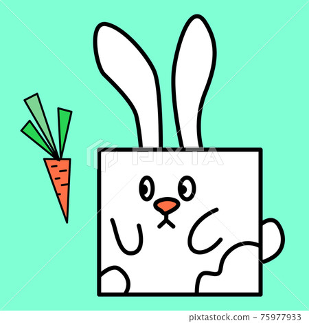 Black line rabbit Easter mascot holiday design art 75977933
