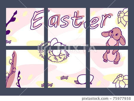 Social network art collage for easter holiday Social network art collage for easter holiday 75977938