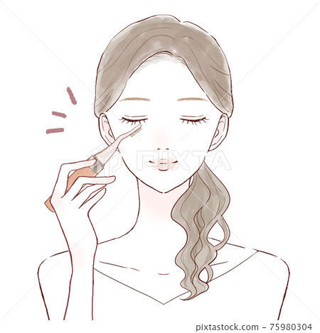 女人用熱睫毛夾捲翹的睫毛 女人用熱睫毛夾捲翹的睫毛 75980304