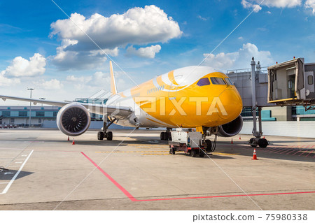 Airplane in Singapore 75980338