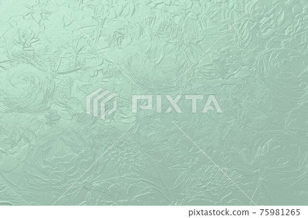 金屬蛋白石綠色背景與3d 加工毛茛插花 插圖素材 圖庫