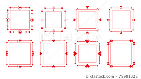 Red frame text love decor border heart vector set Red frame text love decor border heart vector set 75981328