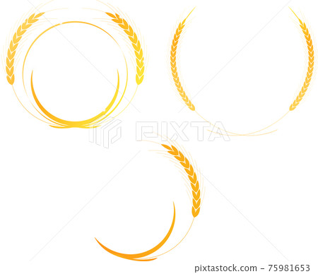 Set of round rings of golden wheat 75981653